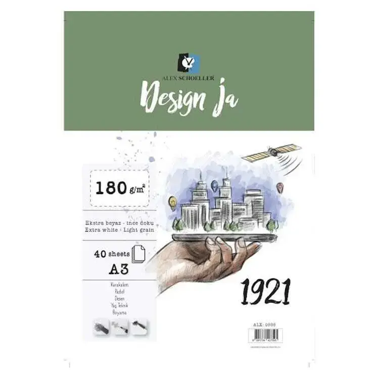 Alex Schoeller Desing Ja Eskiz Çizim Defteri 40 Yp A3 180 gr - 1
