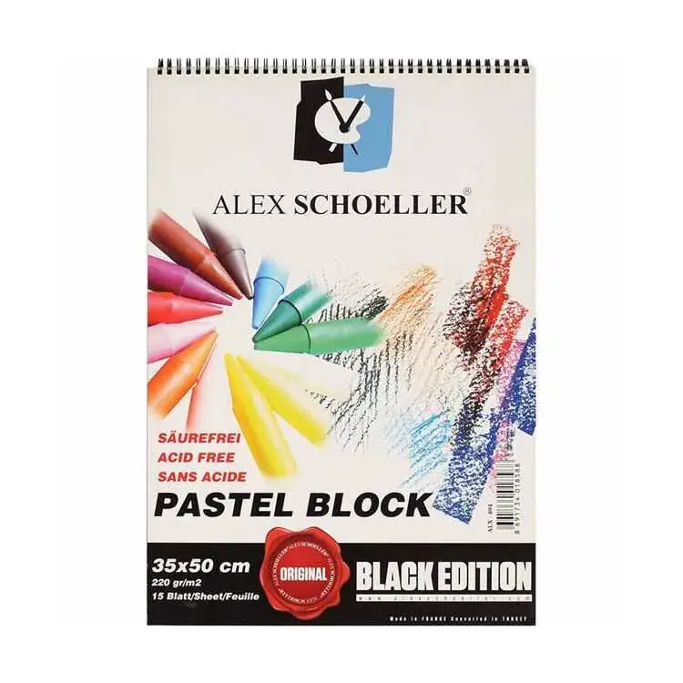 Alex Schoeller Pastel Fon Blok Siyah 15 Yp 35 x 50 Spiralli - 1