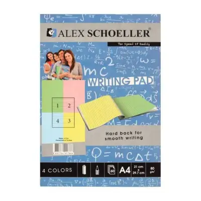 Alex Schoeller Renkli Bloknot 4 Renk Çizgili 60 Yp A4 - Alex Schoeller