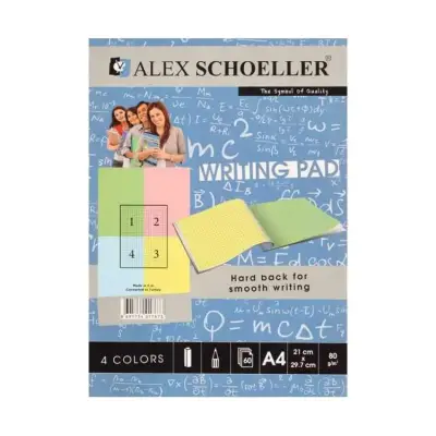 Alex Schoeller Renkli Bloknot 4 Renk Kareli 60 Yp A4 - Alex Schoeller