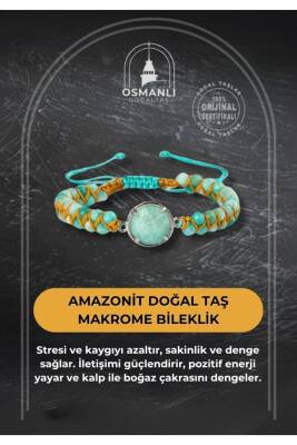 Amazonit Doğal Taş Makrome Bileklik - Osmanlı Doğaltaş