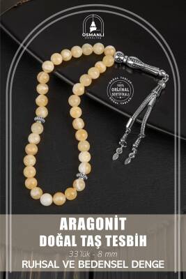 Aragonit Doğal Taş Tesbih 33lük - 8mm - Osmanlı Doğaltaş
