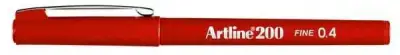 Artline 200 Fineliner 0.4 Keçe Uçlu Yazı Kalemi Koyu Kırmızı - Artline