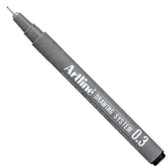 Artline Drawing System Teknik Çizim Kalemi Siyah 0.3 Uç - Artline