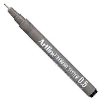 Artline Drawing System Teknik Çizim Kalemi Siyah 0.5 Uç - 1