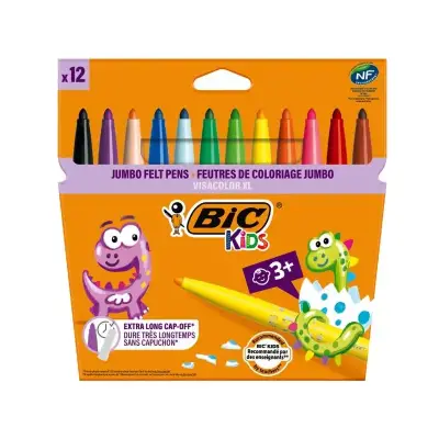 Bic Visa Jumbo Keçeli Boya Kalemi 12 Renk - Bic