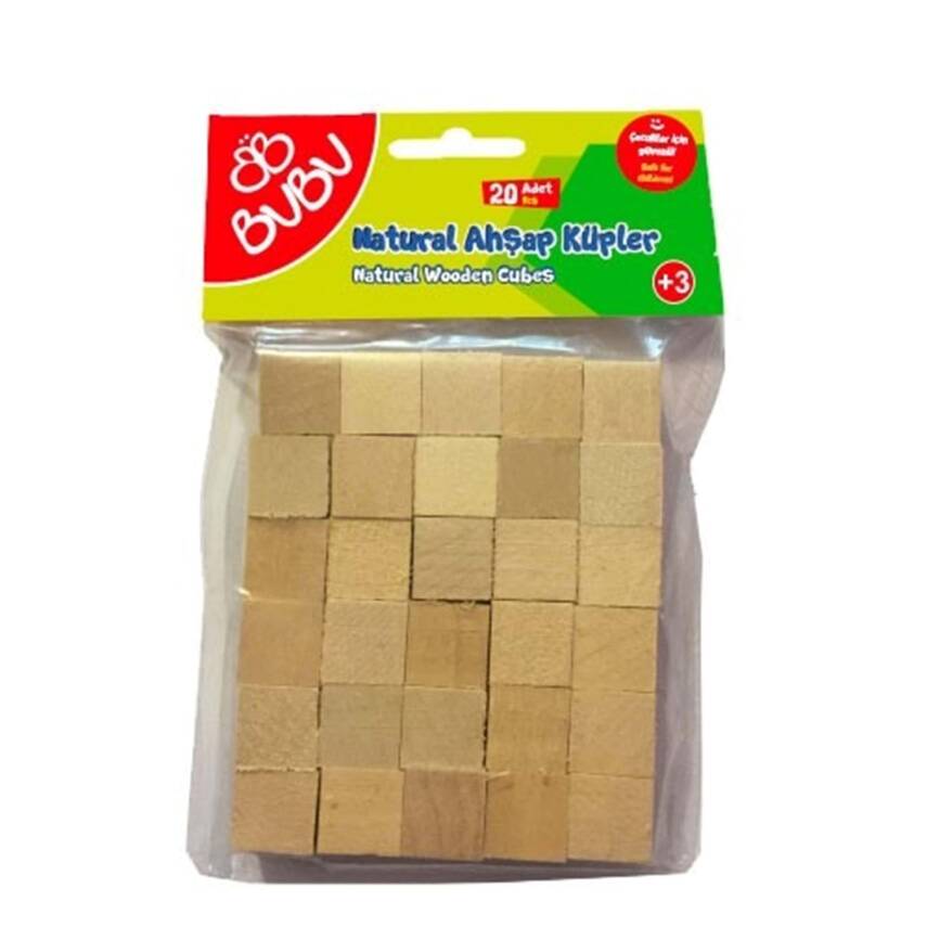 Bu Bu Ahşap Küpler Natural 20 Parça - 1