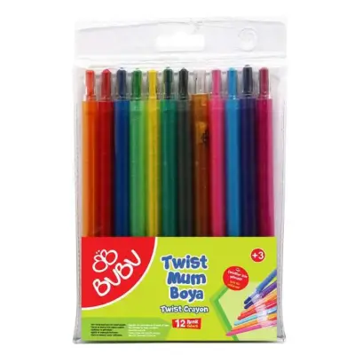 Bu Bu Twist Crayon Mum Boya 12 Renk - Bu-Bu