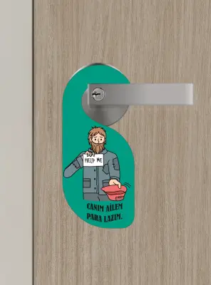 Canım Ailem Kapı Askısı Kapı Uyarı Levhası - Bemenda