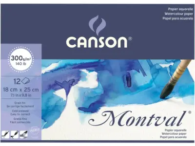 Canson Montval Suluboya Blok 18 x 25 300 gr 12 Yp - Canson