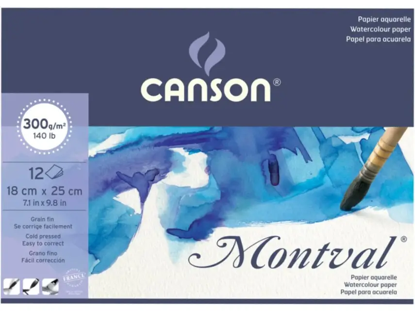 Canson Montval Suluboya Blok 18 x 25 300 gr 12 Yp - 1