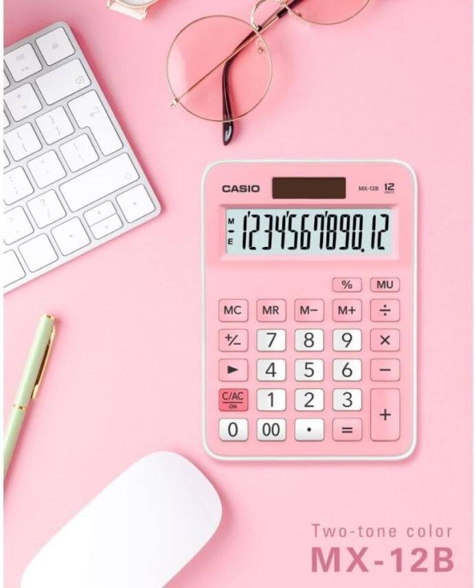 Casio Hesap Makinesi 12 Hane Pembe Mx-12B-Pk - 2