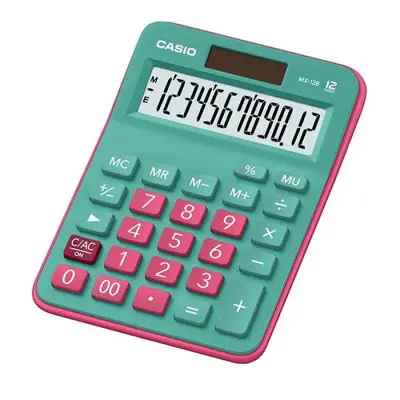 Casio Hesap Makinesi 12 Hane Yeşilkırmızı Mx-12B-Gnrd - Casio