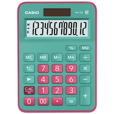 Casio Hesap Makinesi 12 Hane Yeşilkırmızı Mx-12B-Gnrd - 2