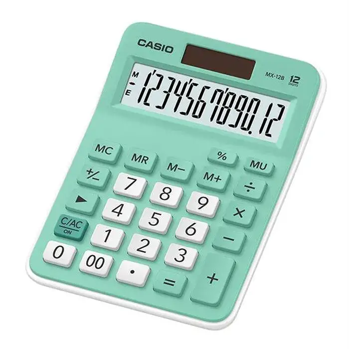 Casio Hesap Makinesi 12 Hane Yeşil Mx-12B-Gn - 1