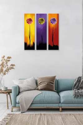 Çiçek Art 3lü Mdf Tablo - Bemenda