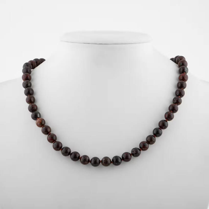 Dragon Jasper 6 mm Dizi Doğal Taş Kolye - 1