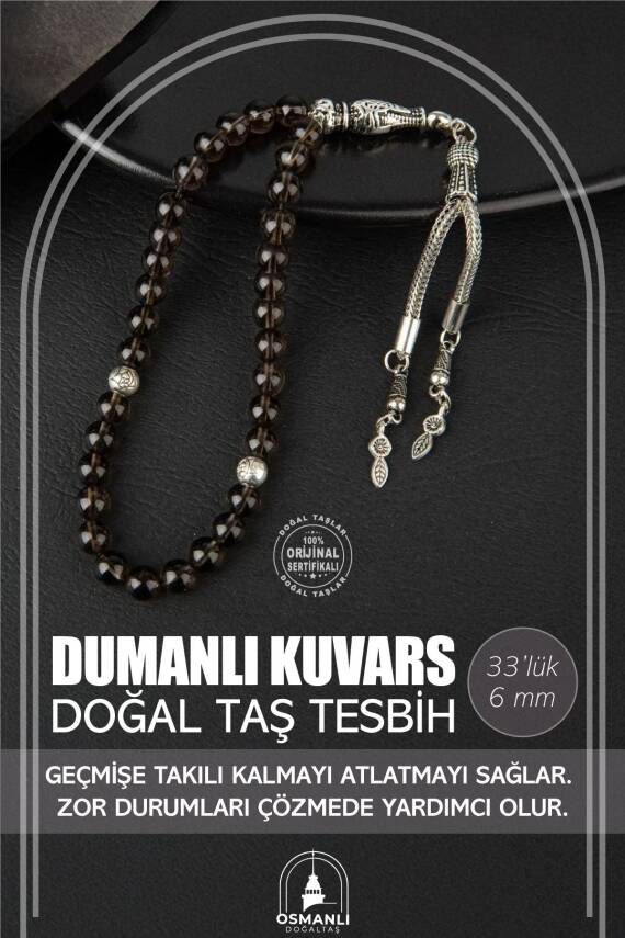 Dumanlı Kuvars Doğal Taş Tesbih 33lük - 6mm - 1