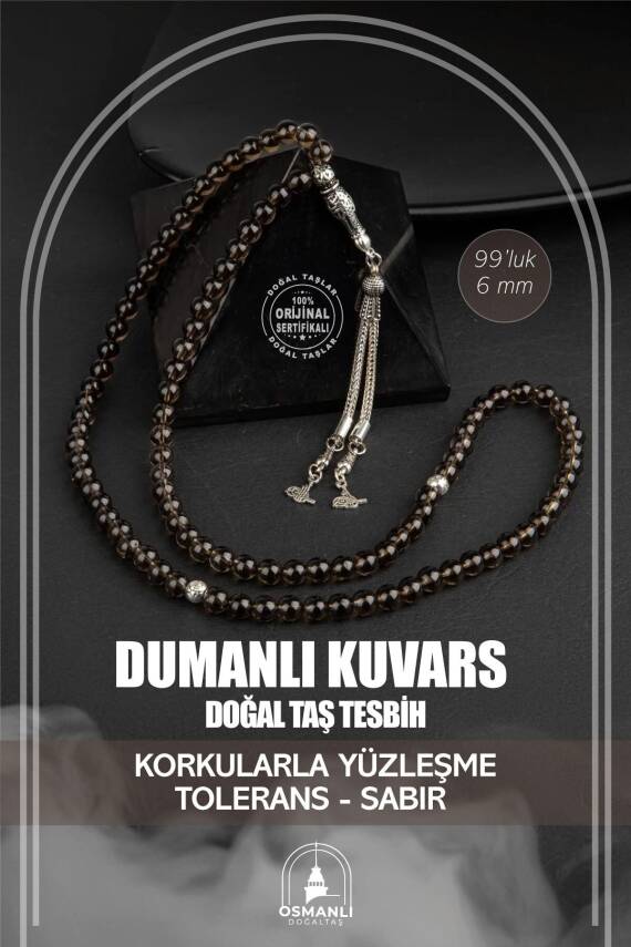 Dumanlı Kuvars Doğal Taş Tesbih 99luk - 6mm - 1