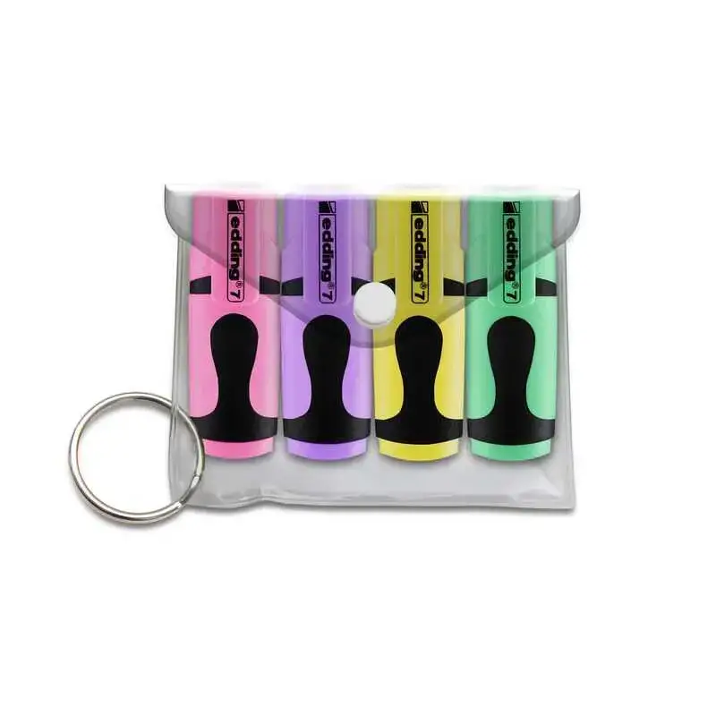 Edding Mini Fosforlu Kalem Pastel Renkler 4 Lü Poşet - 1