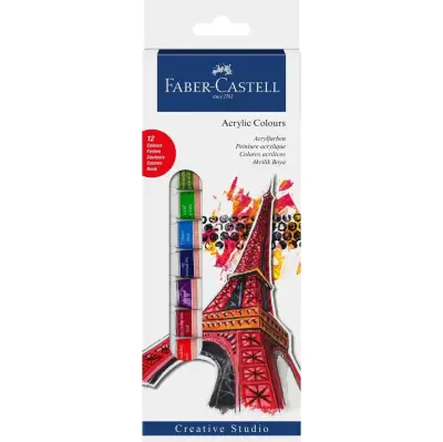 Faber Akrilik Boya 12 Renk 12 ml Tüp - Faber Castell