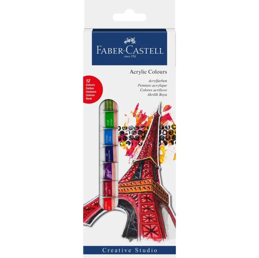 Faber Akrilik Boya 12 Renk 12 ml Tüp - 1