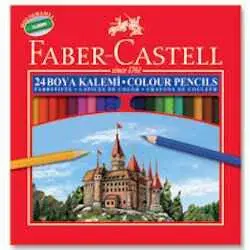 Faber Castell Karton Kutu Kuru Boya Kalemi 24 Renk Tam Boy - Faber Castell