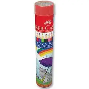 Faber Castell Metal Tüp Kuru Boya Kalemi 12 Renk Tam Boy - Faber Castell