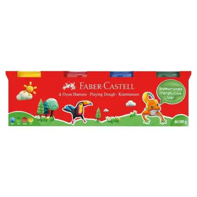 Faber Castell Oyun Hamuru Klasik Renkler 4 x 100 gr - Faber Castell