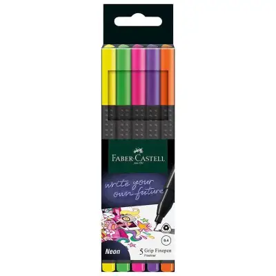 Faber Finepen Grıp 2022 Neon 5 Li - Faber Castell