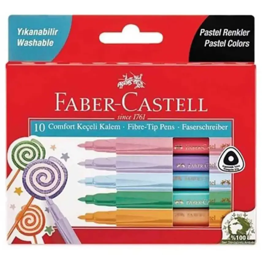 Faber Keçeli Kalem Comfort 10 Renk Pastel - 1