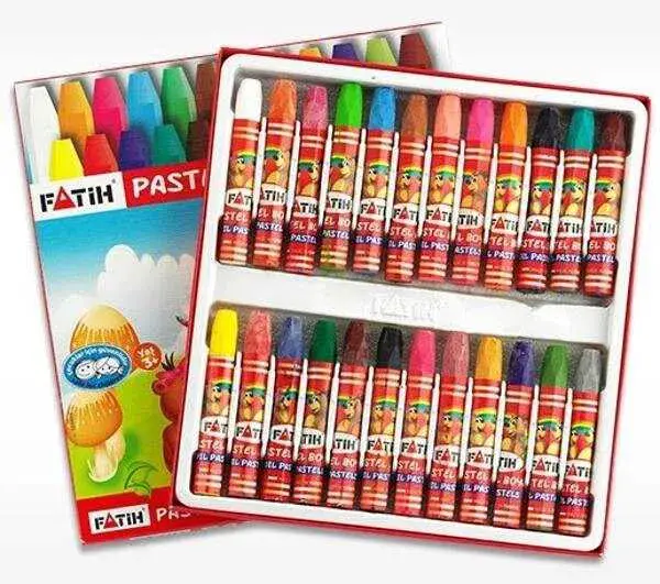 Fatih Altıgen Pastel Boya 24 Renk Karton Kutu - 1