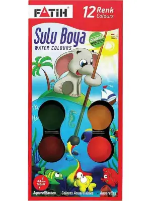Fatih Sulu Boya 12 Renk Büyük Boy K-12 - Fatih