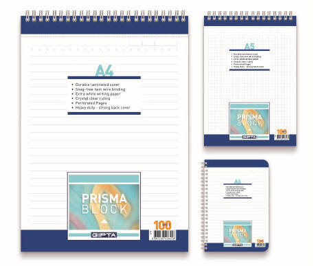 Gıpta Bloknot Prisma Çizgili Defter 100 Yp A5 Karton Kapak Spiralli - 1