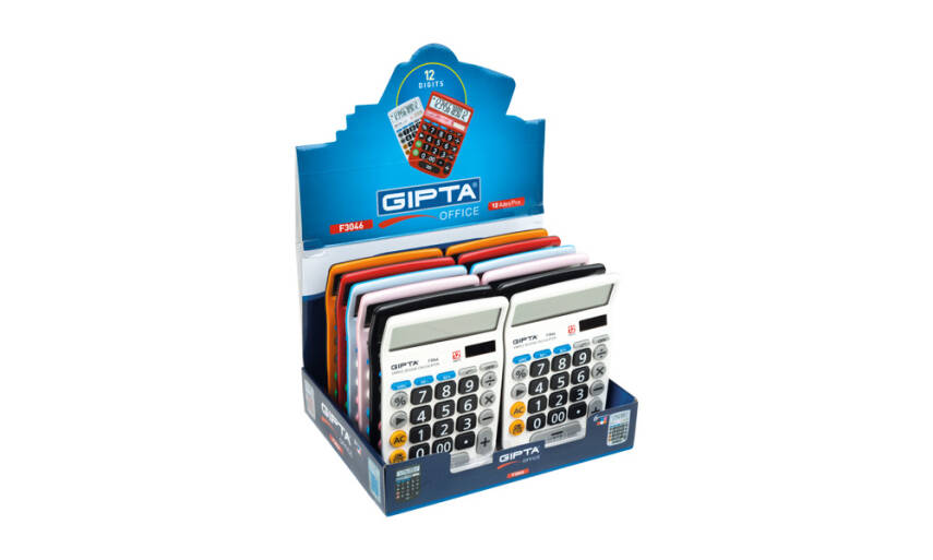 Gıpta Hesap Makinesi 12 Hane Büyük Masa Tipi Stand - 1