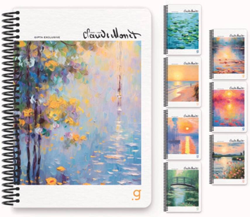 Gıpta Monet Çizgili Defter 100 Yp 17 x 24 Sert Kapak Spiralli - 1