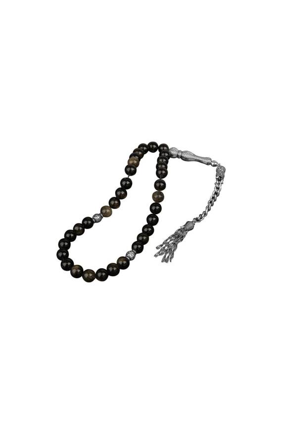Golden Obsidyen Doğal Taş Tesbih 33lük - 8mm - 2