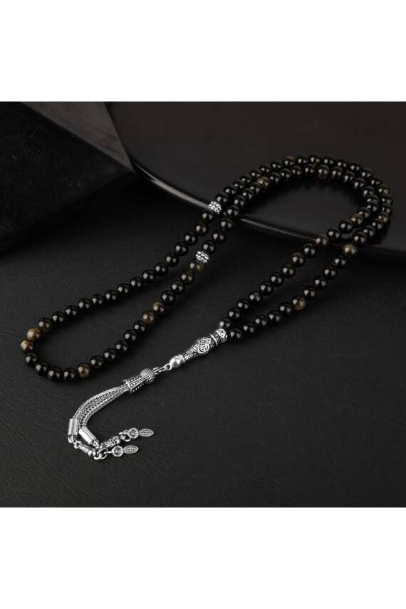 Golden Obsidyen Doğal Taş Tesbih 99luk - 6mm - 2
