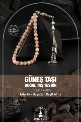 Güneş Taşı Doğal Taş Tesbih 33lük - 6mm - Osmanlı Doğaltaş