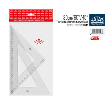 Hatas Teknik Gönye Seti 30 cm 60-45 - 3