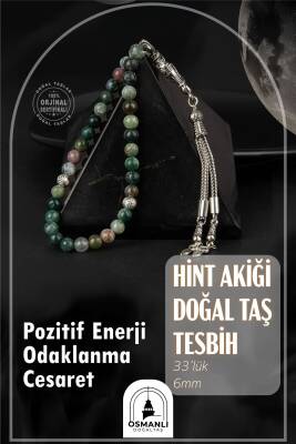 Hint Akiği Doğal Taş Tesbih 33lük - 6mm - Osmanlı Doğaltaş