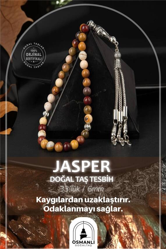 Jasper Doğal Taş Tesbih 33lük - 6mm - 1