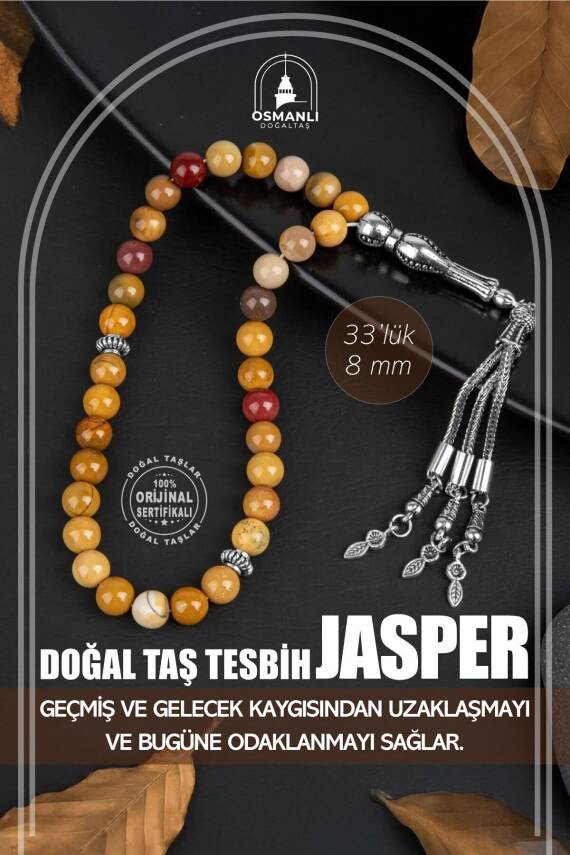 Jasper Doğal Taş Tesbih 33lük - 8mm - 1