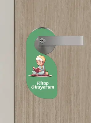 Kitap Okuyorum. Erkek Kapı Askısı Kapı Uyarı Levhası - Bemenda