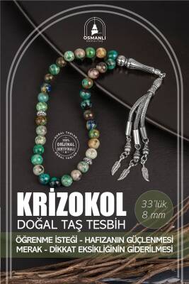 Krizokol Doğal Taş Tesbih 33lük - 8mm - Osmanlı Doğaltaş