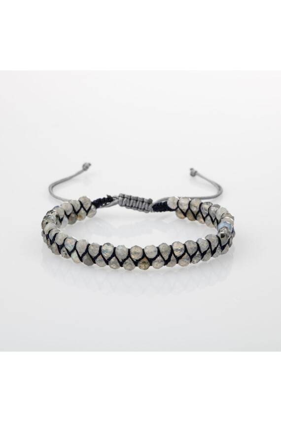 Labradorit 3-4mm Çift Sıra Doğal Taş Bileklik - 2