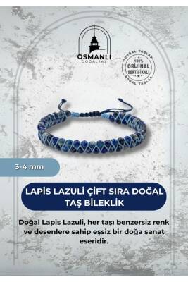 Lapis Lazuli 3-4mm Çift Sıra Doğal Taş Bileklik - Osmanlı Doğaltaş