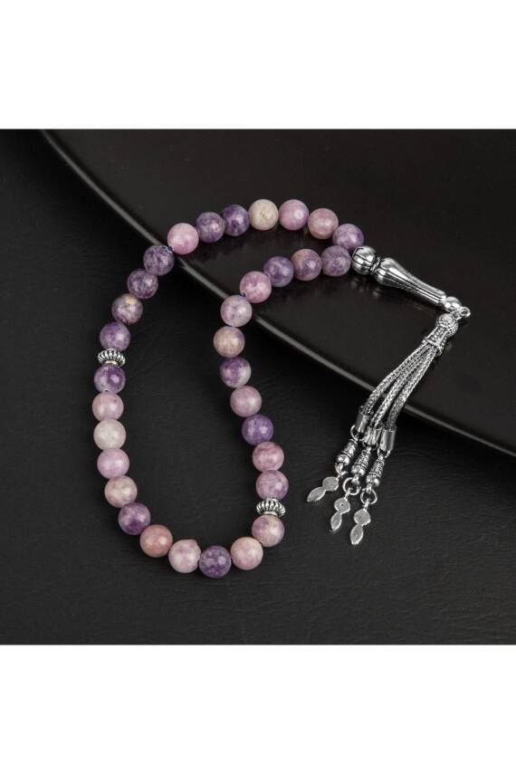 Lepidolit Doğal Taş Tesbih 33lük - 8mm - 2