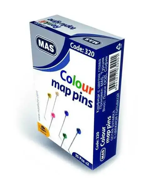 Mas 320 Renkli Başlı Toplu İğne 32 mm - 1