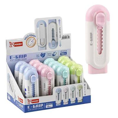 Mikro E Grip Pastel Renk Sürgülü Silgi - Mikro